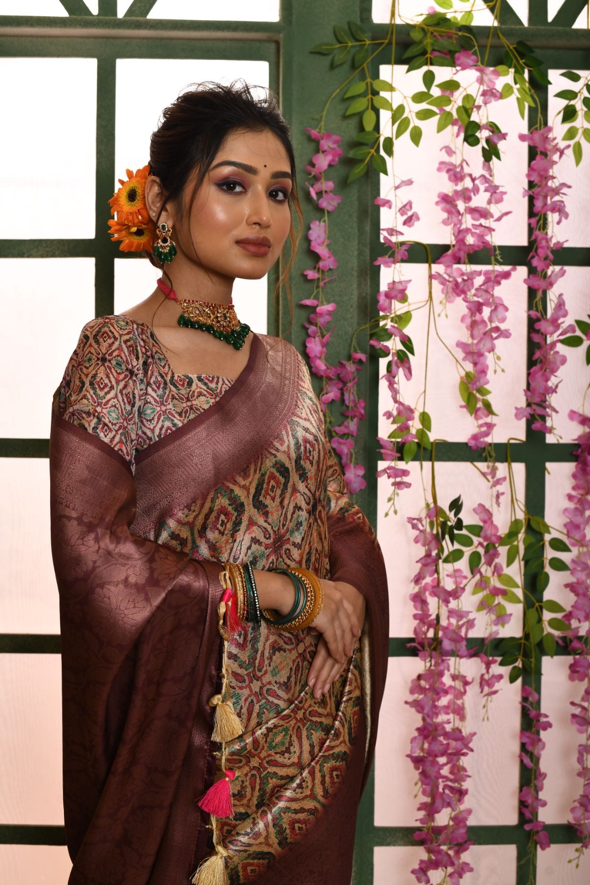 Buy Printed Silk Sarees for Women Online from India's Luxury Designers 2023