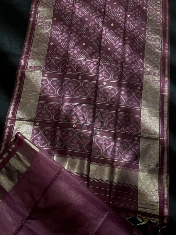 Dark Wine Premium Raw Silk Saree