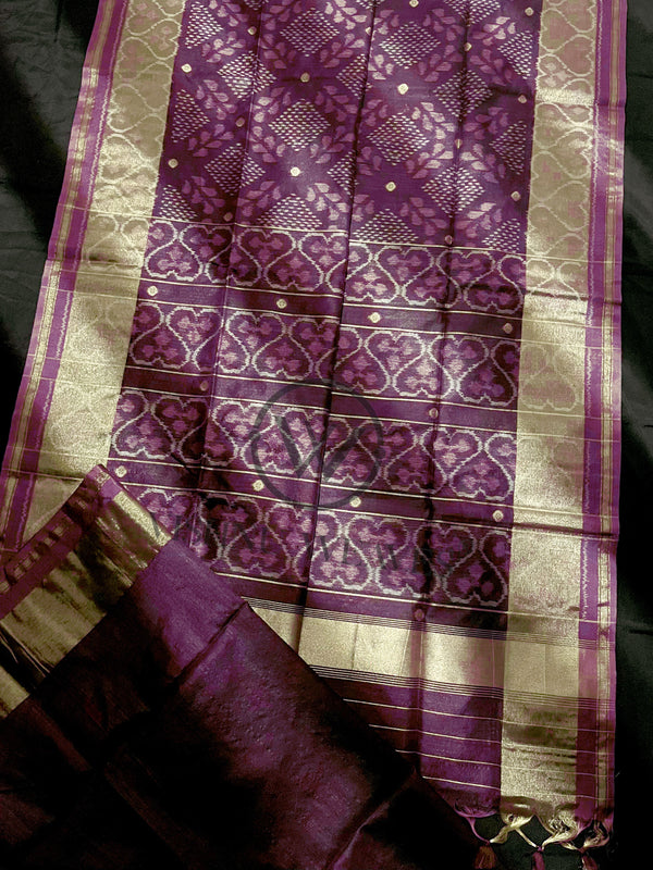 Grape Wine Premium Raw Silk Saree