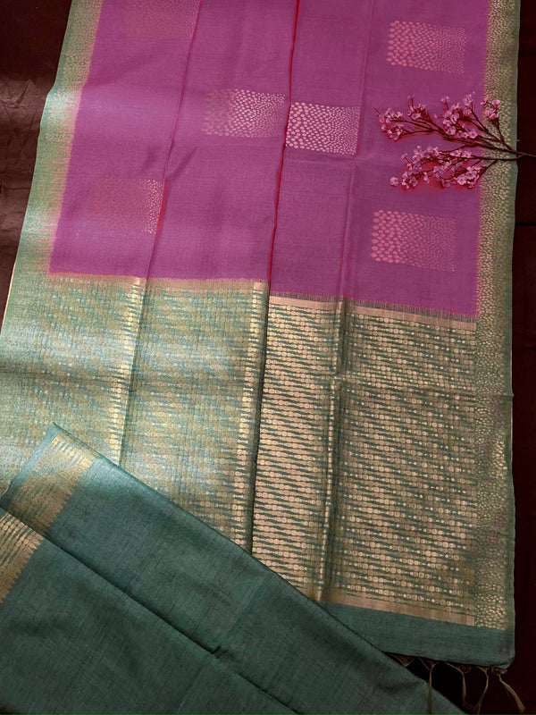 Magenta Rani Premium Tussar Silk Saree