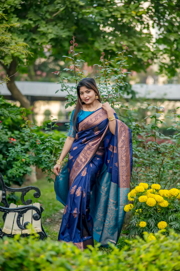 Royal Blue banarasi Silk Saree