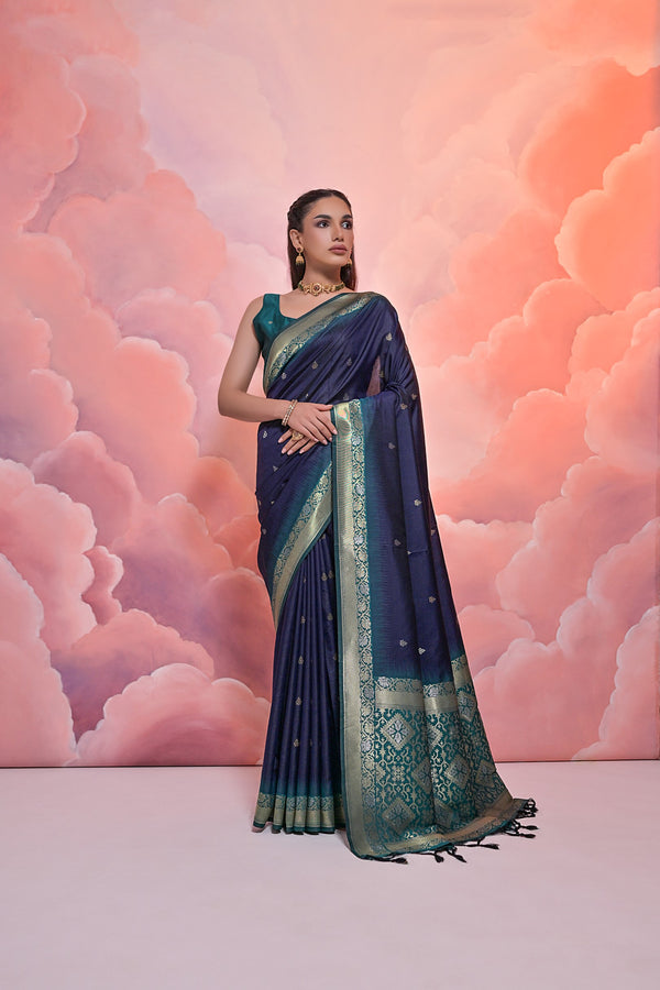 Impressive Royal Blue Soft Silk Saree