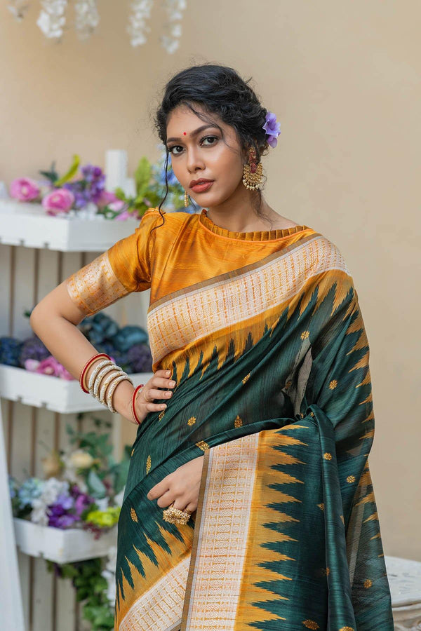 Elegant Semi Pure Tussar Silk Saree