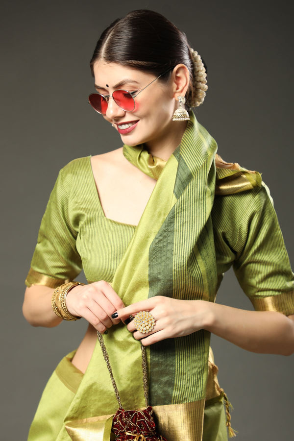 Fern Green Assam Silk Saree
