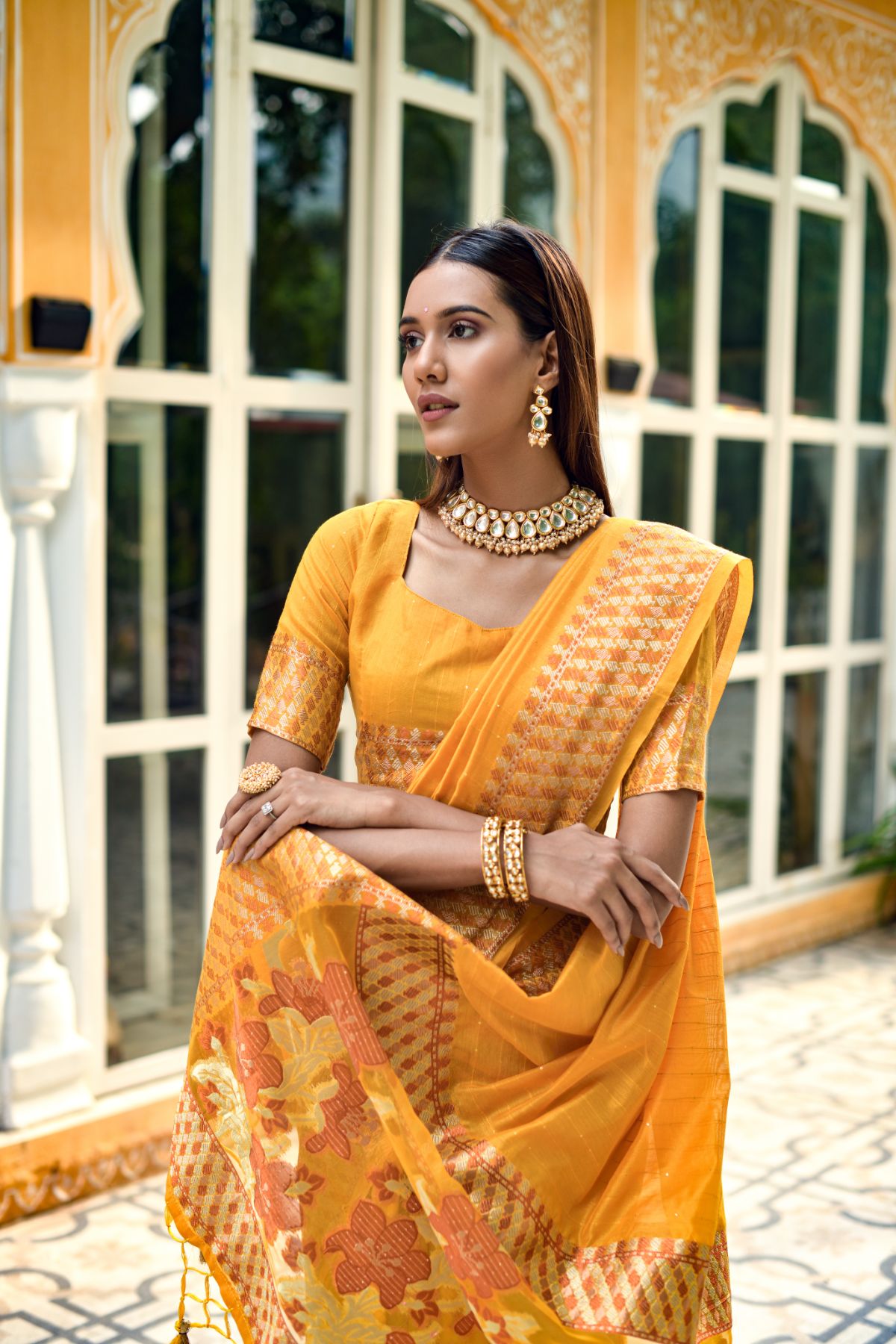 Honey Yellow Saree | Best Traditional & Ethnic Wear at- sagarsaree.com