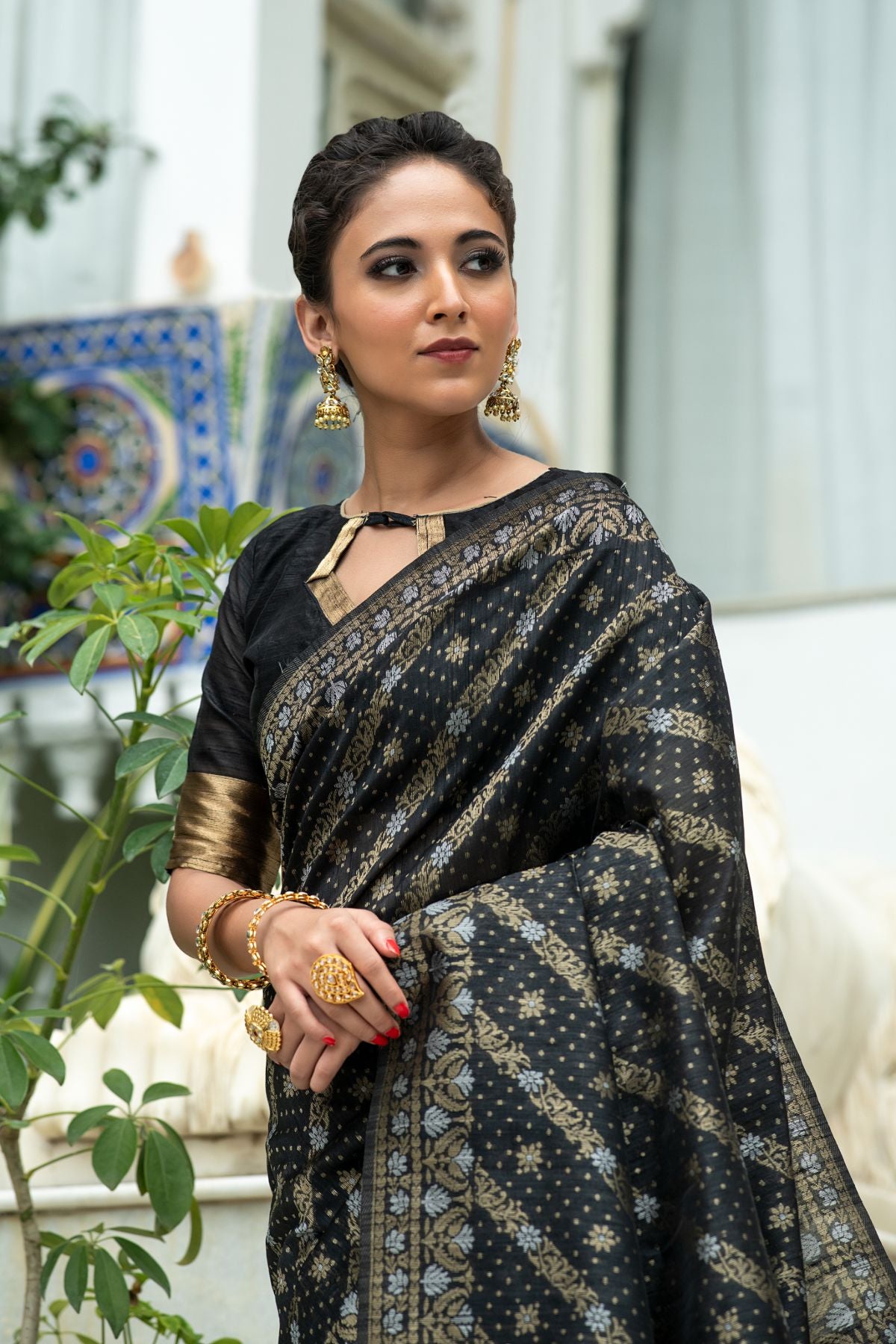 Black Dahlia Black Pure Tussar Silk - Silk Mark saree — Seven Sarees