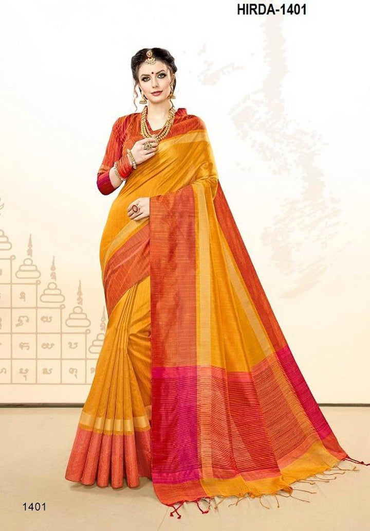 Raw Silk - Woven Design Banglori Raw Silk Saree