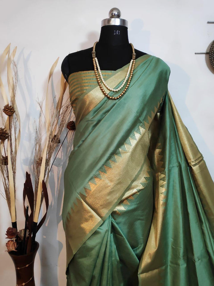 Silk - Attractive Assam Silk Weaving Saree With Jari Temple Border